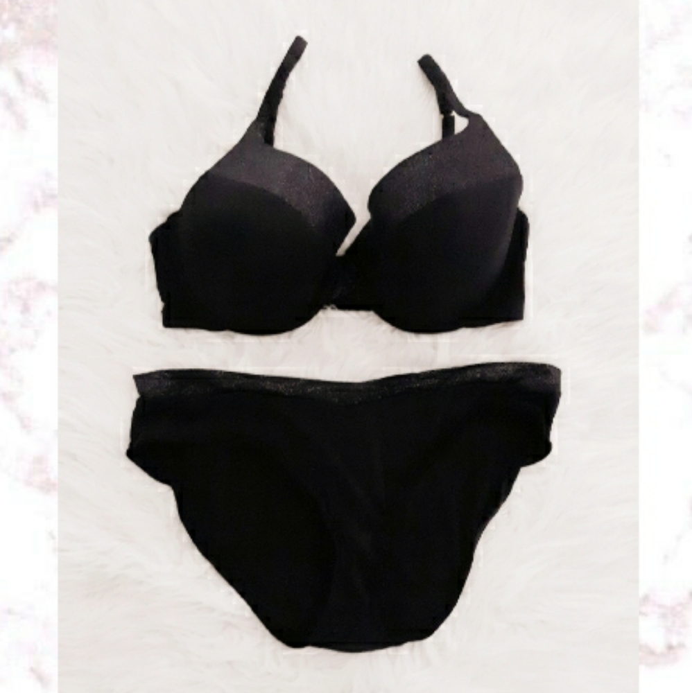 PLUS Sparkly Bra & Panty Set 42D